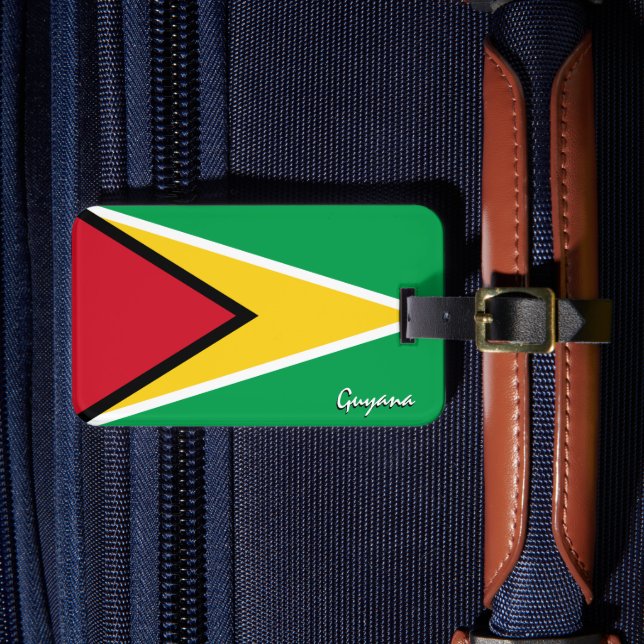 Étiquette À Bagage Guyana Balises, drapeau patriotique Guyana (Insitu Rectoal 4)