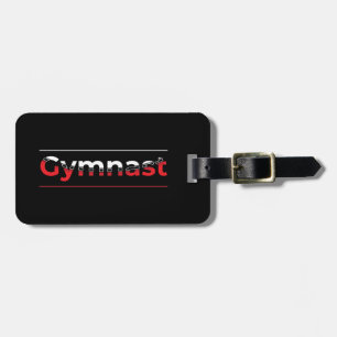 Étiquette À Bagage Gymnaste - Mot minimaliste moderne de gymnastique