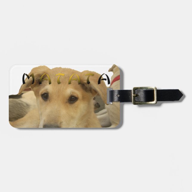 Étiquette À Bagage "Hakuna Matata Pup" - Insouciant Amour des chiots (Devant horizontal)