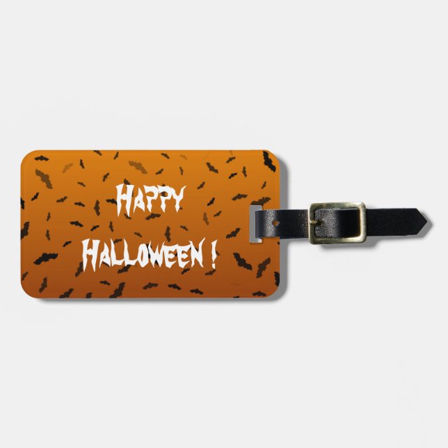 Étiquette À Bagage Halloween - chauves-souris (Devant horizontal)