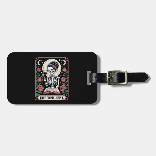 Étiquette À Bagage Halloween True Crime Junkie Tarot Card (Devant horizontal)