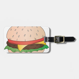 Étiquette À Bagage Hamburger de fromage