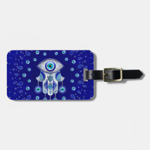 Étiquette À Bagage Hamsa Hand-Evil Eye Amulet
