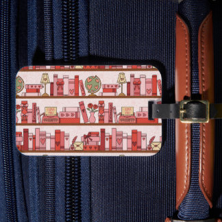 Étiquette À Bagage Hand Drawn Book Lover Pattern Luggage Tag
