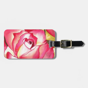 Étiquette À Bagage Hannah Gordon rose Rose Watercolor art
