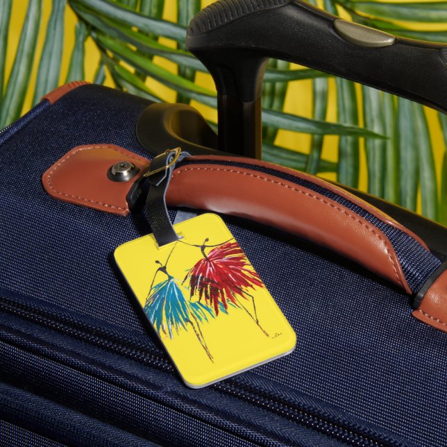 Étiquette À Bagage Happy Dance Acrylic Luggage Tag (Verso Insitu 3)