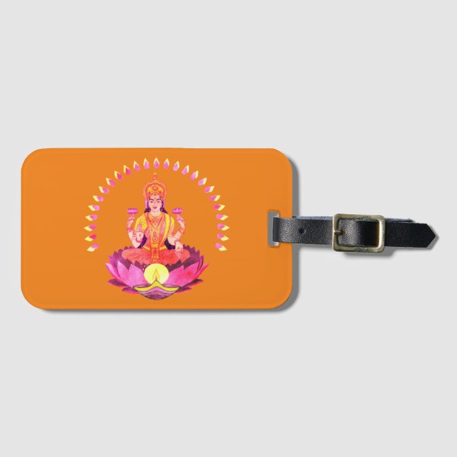 Étiquette À Bagage Happy Diwali - Deepalavi Lakshmi Goddess 1 (Devant Horizontal)