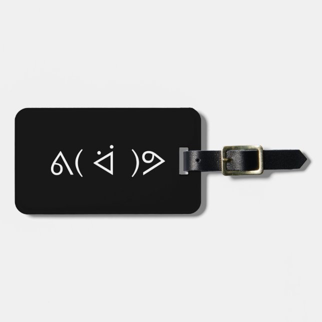 Étiquette À Bagage Happy Gary ᕕ( ᐛ )Meme Emoticon Text Art (Devant horizontal)