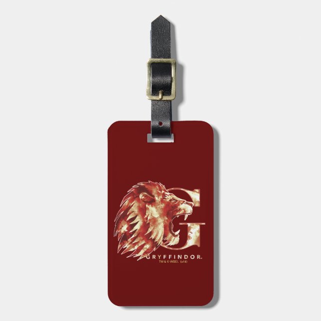Étiquette À Bagage Harry Potter | Aquarelle Lion GRYFFINDOR™ (Devant Vertical)