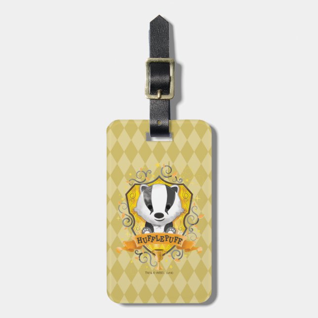 Étiquette À Bagage Harry Potter | Charme HUFFLEPUFF™ Crest (Devant Vertical)