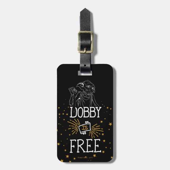 Étiquette À Bagage Harry Potter | Dobby est libre (Devant Vertical)