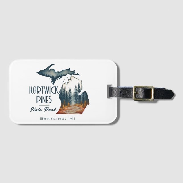 Étiquette À Bagage Hartwick Pines State Park Souvenir Cadeau (Devant Horizontal)