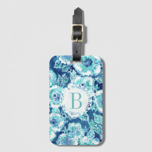 Étiquette À Bagage Hawaïen tropical bleu de GÉNÉROSITÉ de KETMIE de