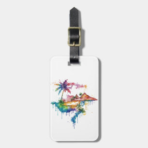 Étiquette À Bagage Hawaii design avec des plaques colorées