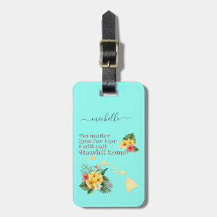 Étiquette À Bagage Hawaii Home Texte et couleur personnalisés