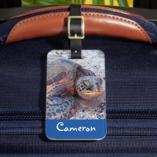 Étiquette À Bagage Hawaii Sea Turtle Honu Photo Nom personnalisé Scri