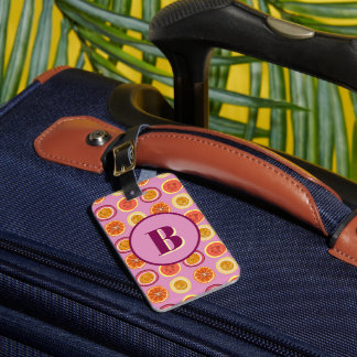 Étiquette À Bagage Hawaiian Tropical Fruit Pink Custom Luggage Tag