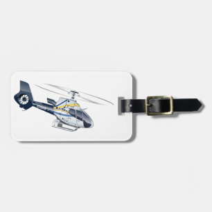 Étiquette À Bagage Hélicoptère de dessin