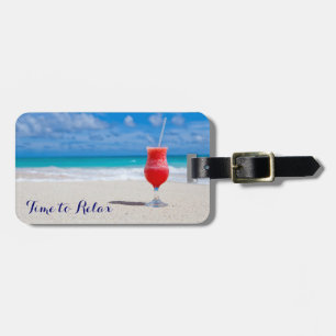 Étiquette À Bagage Heure de détendre la boisson tropicale