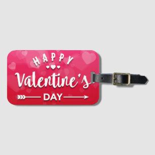 Étiquette À Bagage Heureuse Sainte-Valentin