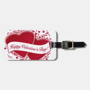 Étiquette À Bagage Heureuse Sainte-Valentin ! Coeurs rouges