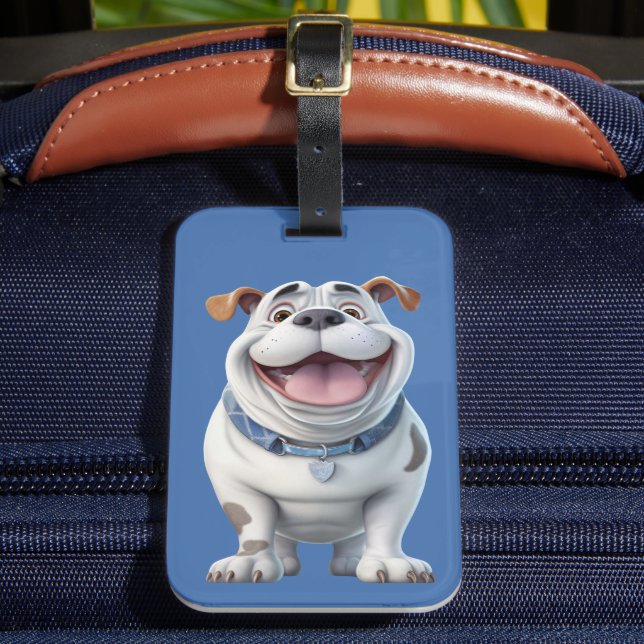 Étiquette À Bagage Heureux le Bulldog (Insitu Rectoal 2)