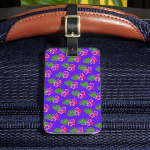 Étiquette À Bagage Hibiscus Hawaiian Flower Motif Nom personnalisé