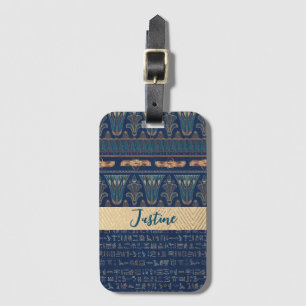 Étiquette À Bagage Hiéroglyphes égyptiens Lotus Scarab Personnalisés