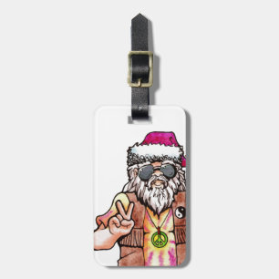 Étiquette À Bagage Hippie Père Noël