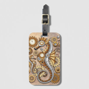 Étiquette À Bagage Hippocampe Steampunk Art Suréaliste Vintage