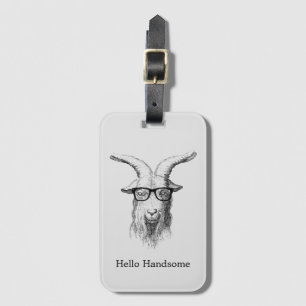 Étiquette À Bagage Hipster Chèvre Bonjour Handsome