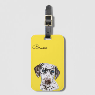 Étiquette À Bagage Hipster coloré personnalisé Dalmatien