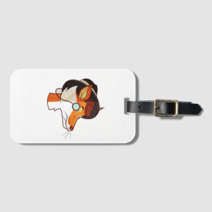 Étiquette À Bagage Hipster Fox