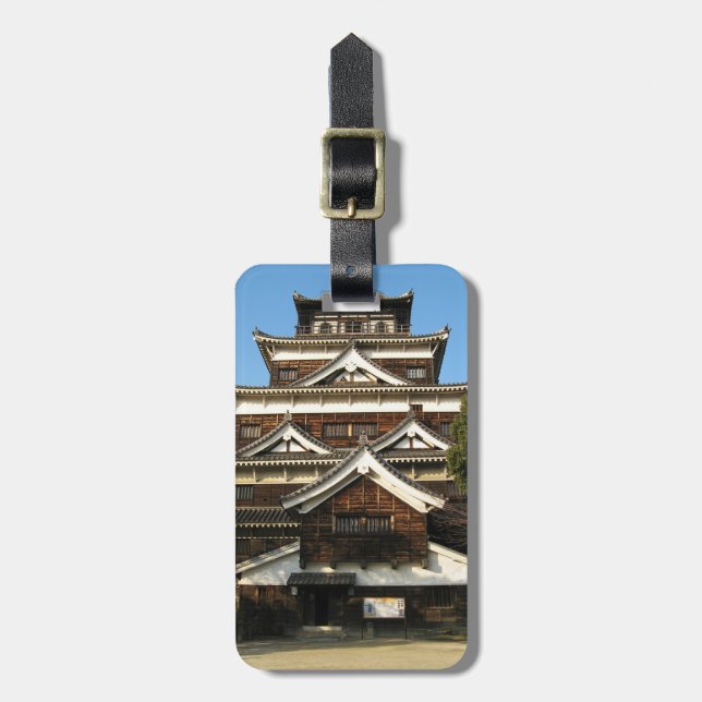 Étiquette À Bagage Hiroshima Castle 広 島 城, Hiroshima, Japon (Devant Vertical)