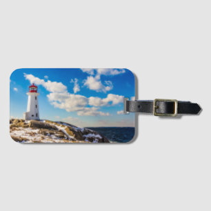 Étiquette À Bagage Hiver du phare   en crique de Peggy, la