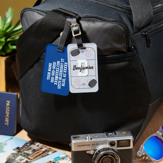 Étiquette À Bagage Hockey sur glace (Recto & Verso)