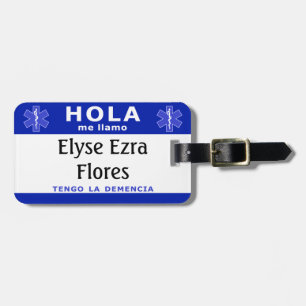 Étiquette À Bagage HOLA me llamo y tengo la demencia