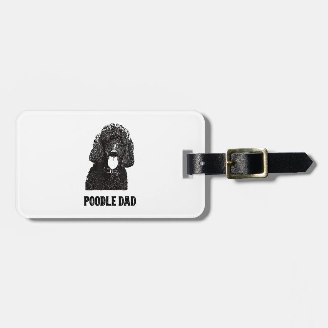 Étiquette À Bagage Homme Poodle Papa - Standard Poodle Papa (Devant horizontal)
