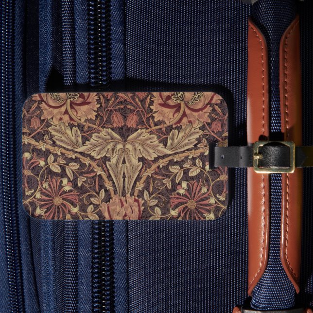 Étiquette À Bagage Honeysuckie par William Morris, Garden Flowers Art (Insitu Rectoal 4)