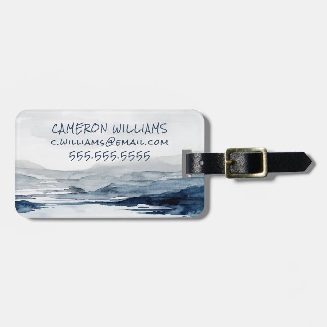 Étiquette À Bagage Horizon fané II (Devant horizontal)