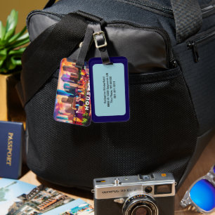 Étiquette À Bagage Houston Skyline Abstrait Art