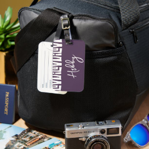 Étiquette À Bagage Hubby Tribal African Plum Purple MR.
