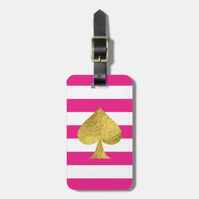 Étiquette À Bagage Huile d'or Ace de pique (Devant Vertical)