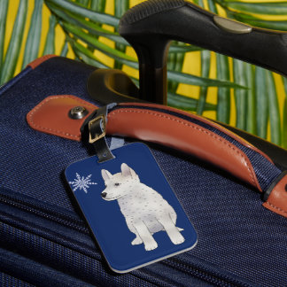 Étiquette À Bagage Hund mit Schneeflocke