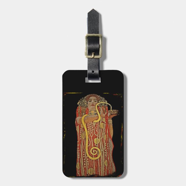 Étiquette À Bagage Hygeia avec serpent dans ses mains (Devant Vertical)