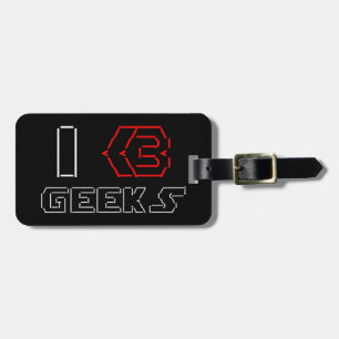 Étiquette À Bagage I Heart Geek ASCII ART