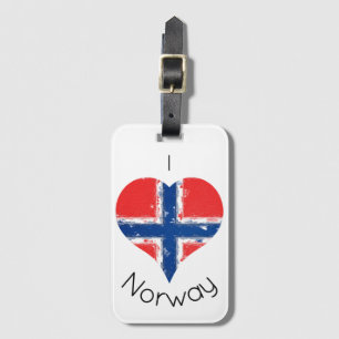 Étiquette À Bagage I Heart Norway Drapeau du patrimoine norvégien