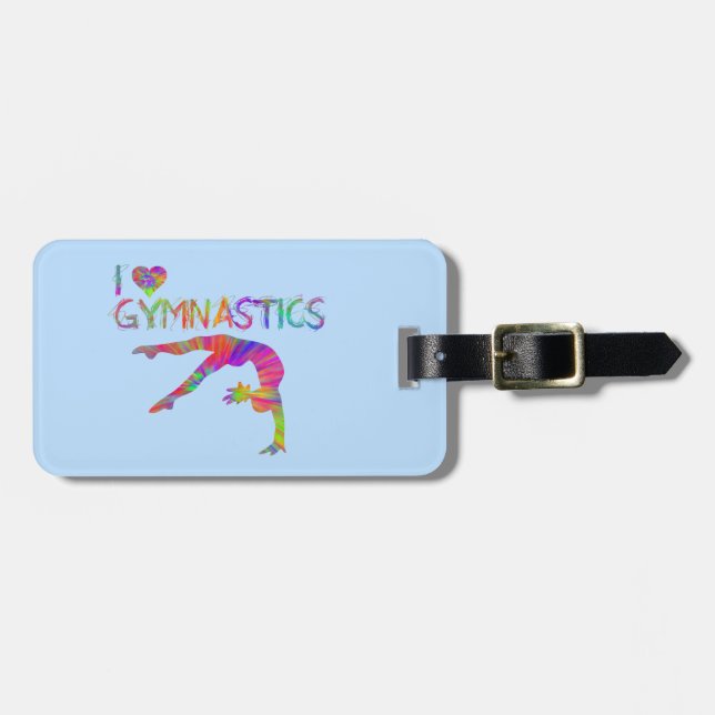 Étiquette À Bagage I Love Gymnastique Tie Dye Chemises Sacs Stickers  (Devant horizontal)