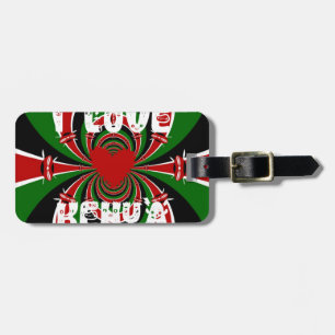 Étiquette À Bagage I Love Kenya : Belle belle couleur de drapeau nati