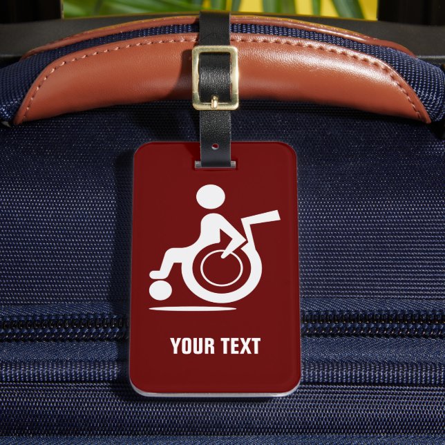 Étiquette À Bagage Icône handicapés en fauteuil roulant voyage person (Insitu Rectoal 2)